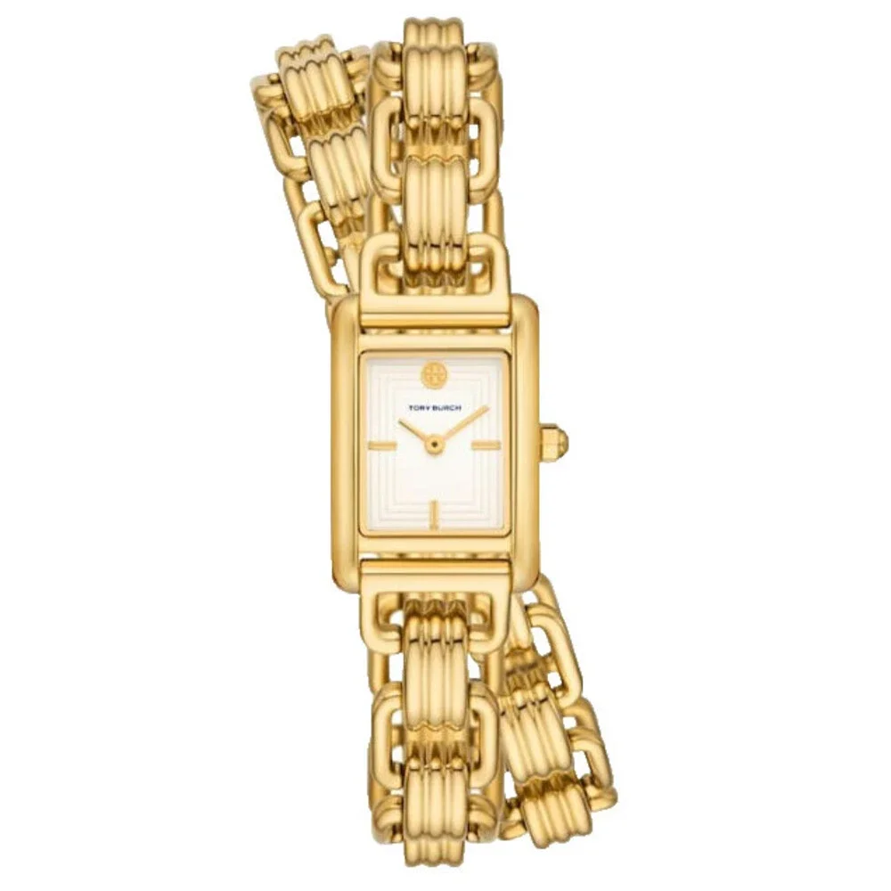 TORY BURCH ELEANOR TBW1067 CREAM DIAL GOLD DOUBLE BRACLET 19MM WOMENS WATCH